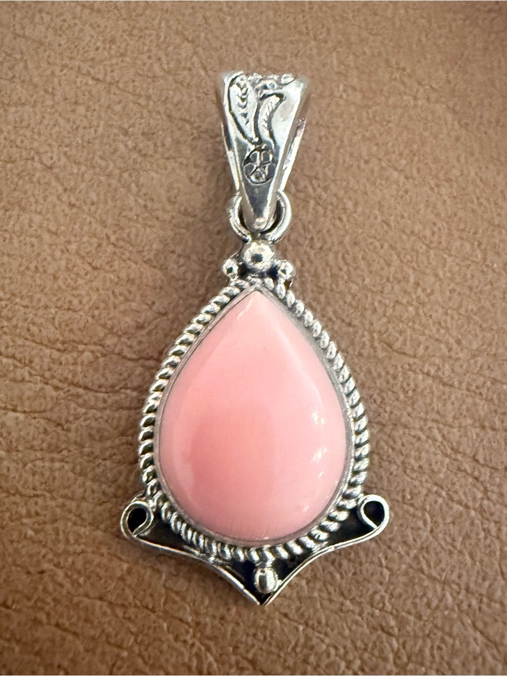 Pink Conch Sterling Silver Pendant